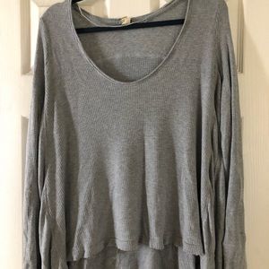 Free People Waffle-knit Long Sleeve Top